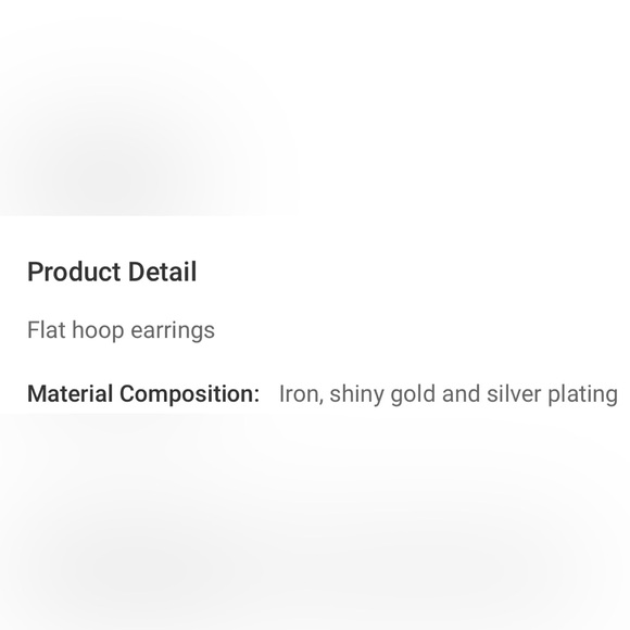 Flat shiny gold large hoop earrings - Picture 5 of 5